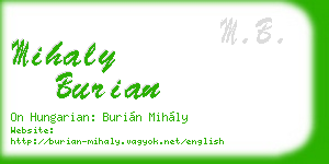 mihaly burian business card
