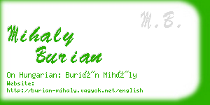 mihaly burian business card